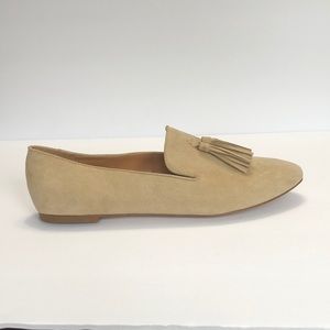 J. Crew Factory Cream Almond Toe Tasseled Slip on Flats size 11